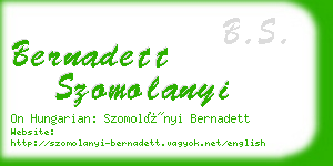 bernadett szomolanyi business card